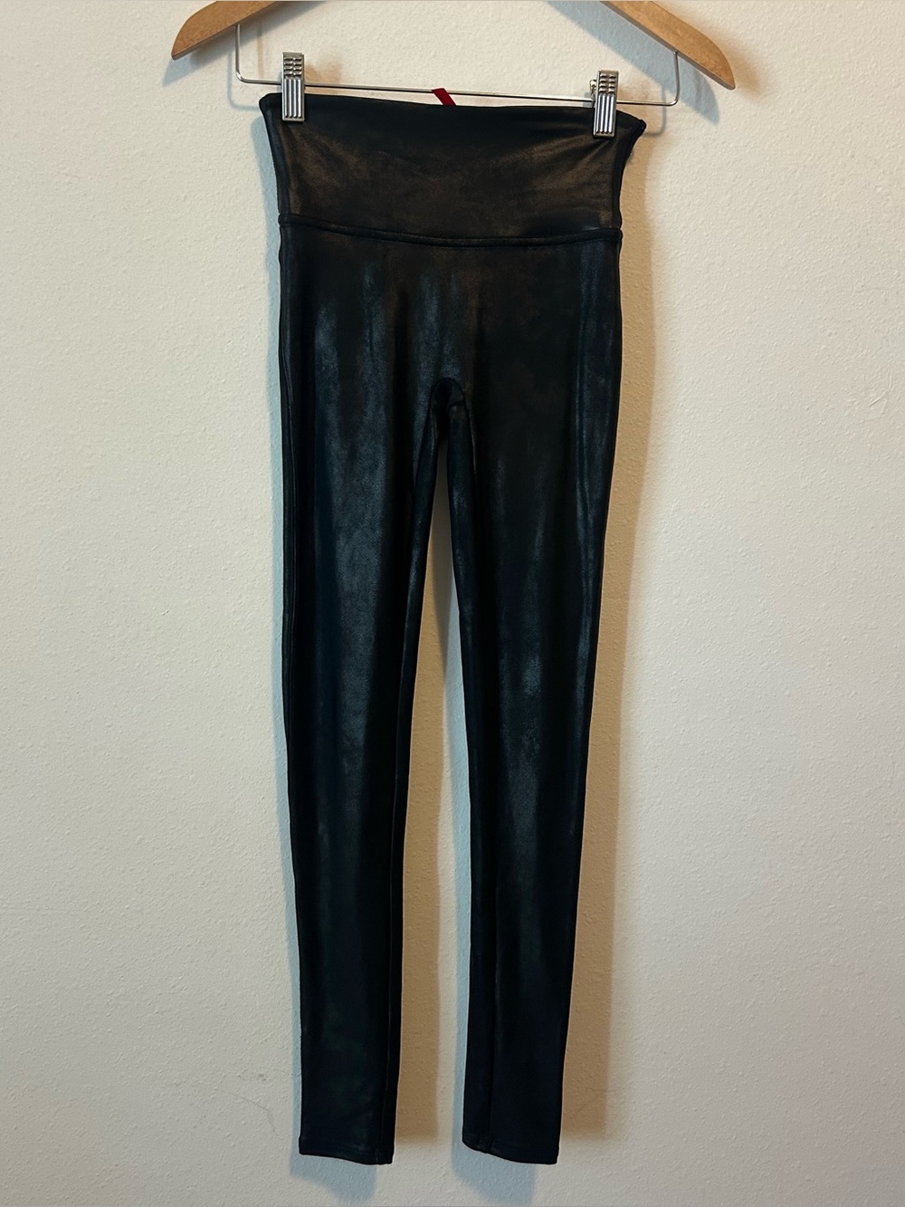 SPANX Women’s Small Black Faux-Leather High-Waist Leggings